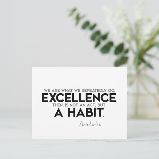 Carte Postale CITES : Aristote : L'excellence est une habitude (Debout devant)