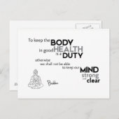 Carte Postale CITES : Bouddha : Le corps en bonne santé (Devant / Derrière)