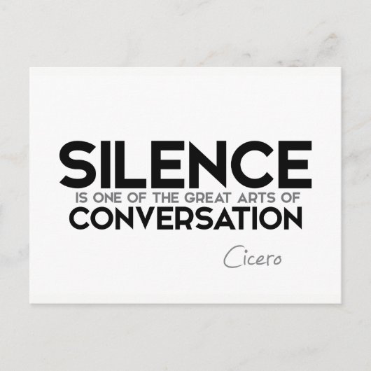 Carte Postale CITES : Cicéron : Silence, conversation (Devant)