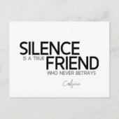 Carte Postale CITES : Confucius : Silence, véritable ami (Devant)