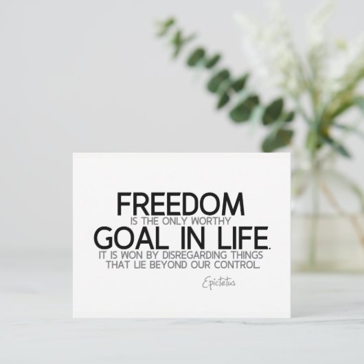 Carte Postale CITES : Epictetus : Liberté : un objectif digne (Debout devant)