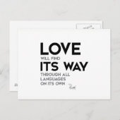 Carte Postale CITES : Rumi : L'amour trouve son chemin (Devant / Derrière)