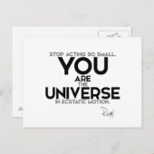 Carte Postale CITES : Rumi : Vous êtes l'univers (Devant / Derrière)