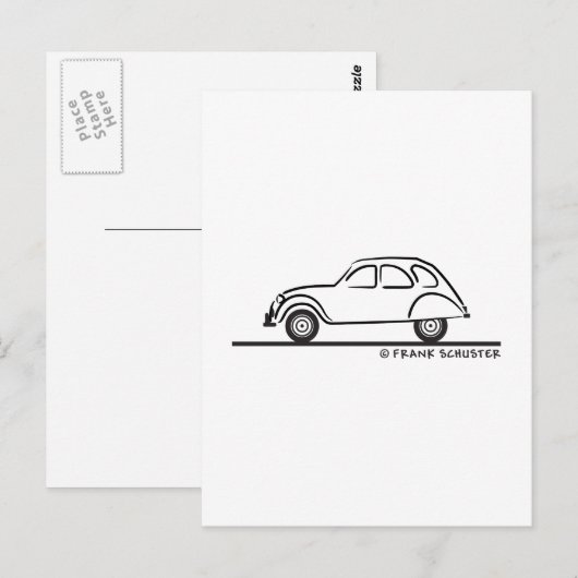 Carte Postale Citroen 2CV (Devant / Derrière)