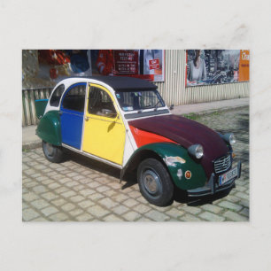 Carte Postale Citroen coloré 2 CV