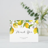 Carte Postale Citron à thème, douche nuptiale d'été merci (Debout devant)