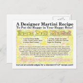 Carte postale Citron Basil Martini Recette (Devant / Derrière)