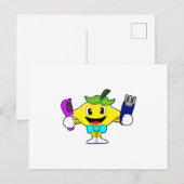 Carte Postale Citron en coiffeur avec peigne et rasoir (Devant / Derrière)