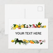 Carte Postale Citron et cadre de fruits texte personnalisé (Devant / Derrière)