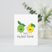Carte Postale Citron et chaux Meilleurs amis BFF Lemon Art Besoi (Debout devant)