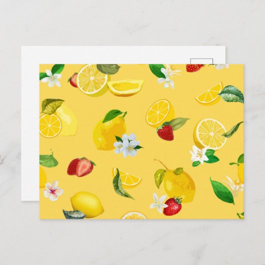 Carte Postale Citron et fraise 3 (Devant / Derrière)