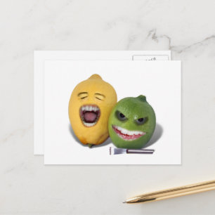 Carte Postale Citron et lime avec un zesteur