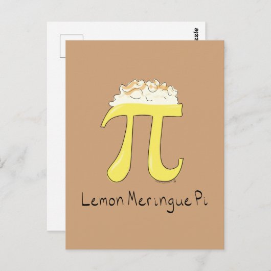 Carte postale Citron Meringue Pi Cute Math Pi Day (Devant / Derrière)
