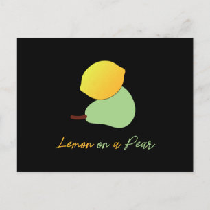 Carte Postale Citron sur une poire. Drôle Punny puns. Amateurs d