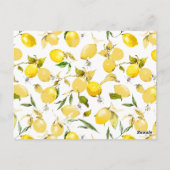 Carte Postale citrons aquarelle 13 (Dos)