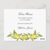 Carte Postale Citrons Blossom Rustique Serez-Vous Ma Fille Fleur (Dos)