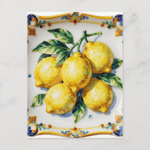 Carte Postale Citrons céramiques italiens vibrants Luscious 