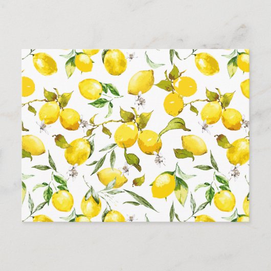 Carte Postale citrons d'aquarelle 5 (Devant)