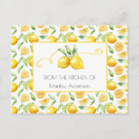 Citrons d'aquarelle et recettes Feuilles vertes |