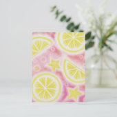 Carte postale "citrons" de limonade rose (Debout devant)