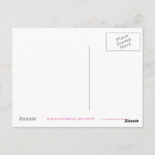 Carte postale "citrons" de limonade rose (Dos)