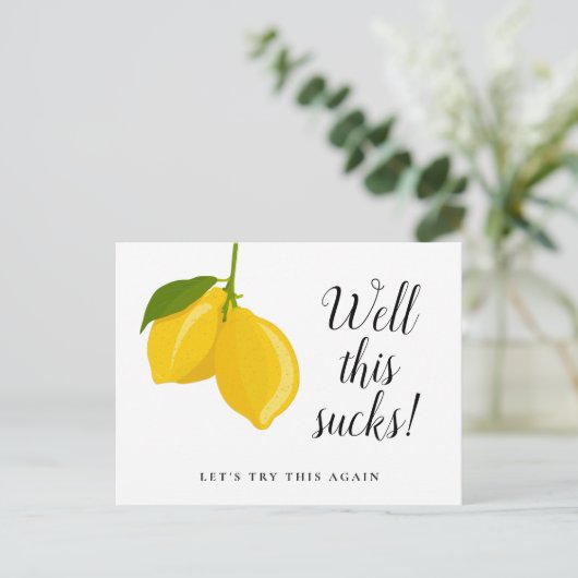 Carte Postale Citrons de script moderne Changer la date reportée (Debout devant)