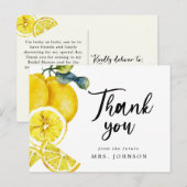 Carte Postale Citrons d'été Merci Cadeaux de Mariage (Devant / Derrière)