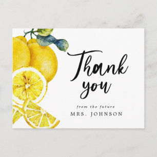 Carte Postale Citrons d'été Merci Cadeaux de Mariage