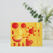 Carte Postale Citrons et oranges avec Bowls Peinture (Debout devant)