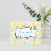 Carte Postale Citrons & Fleurs Motif Lemonade Invitation social (Debout devant)