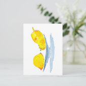 Carte Postale Citrons jaunes art de fruit (Debout devant)