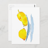 Carte Postale Citrons jaunes art de fruit (Devant / Derrière)