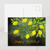 Carte Postale Citrons jaunes et branches (Devant / Derrière)