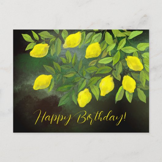 Carte Postale Citrons jaunes et branches (Devant)
