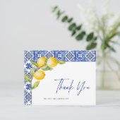 Carte Postale Citrons méditerranéens Carreaux bleus Mariage Merc (Debout devant)