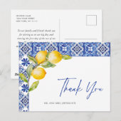 Carte Postale Citrons méditerranéens Carreaux bleus Mariage Merc (Devant / Derrière)