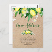 Carte Postale Citrons Moteur Rustique Kraft Watercolor (Devant / Derrière)