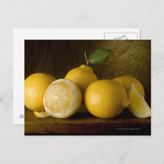 Carte Postale citrons sur bois (Devant / Derrière)