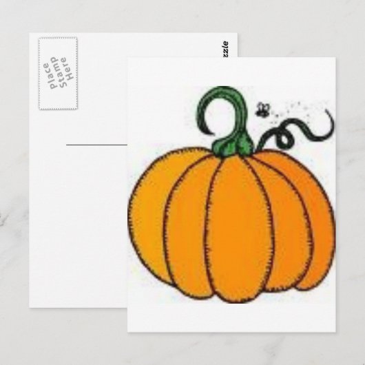 Carte Postale citrouille (Devant / Derrière)
