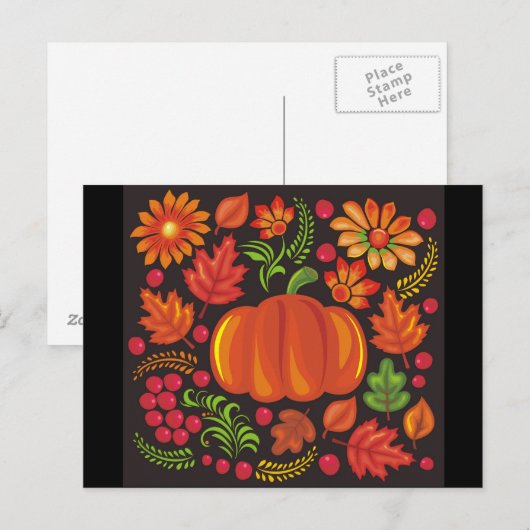 Carte Postale citrouille à l'ukrainienne (Devant / Derrière)