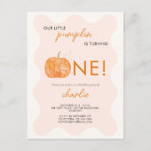 Carte Postale Citrouille Automne automne 1er anniversaire Invita (Devant)