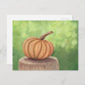 Carte Postale Citrouille avec Arrière - plan Bokeh (Devant / Derrière)