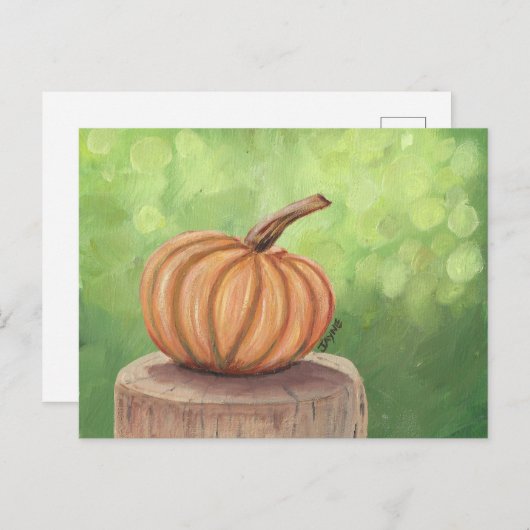 Carte Postale Citrouille avec Arrière - plan Bokeh (Devant / Derrière)