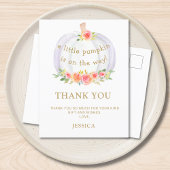 Carte postale citrouille Baby shower Merci