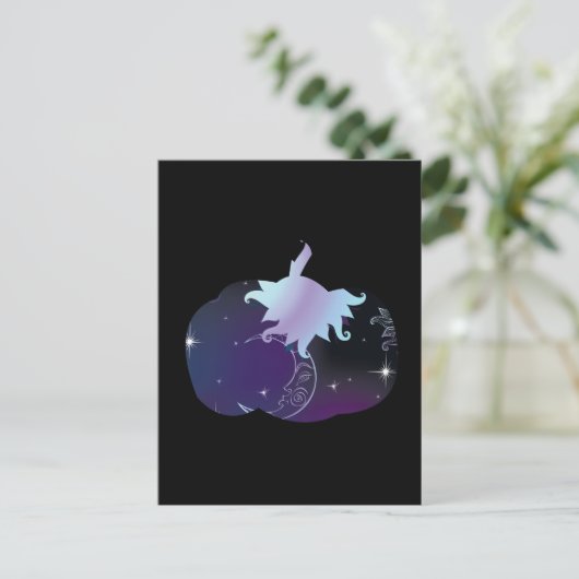 Carte Postale Citrouille bleu foncé (Debout devant)