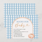 Carte Postale Citrouille Boho Blue En vichy Livres pour bébé (Devant / Derrière)