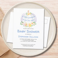 Carte postale citrouille Boys Baby shower Invitati