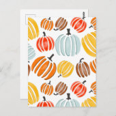 Carte Postale Citrouille couleur aquarelle, citrouille (Devant / Derrière)