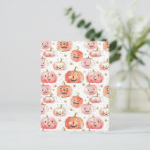 Carte Postale citrouille d'aquarelle motif (Debout devant)