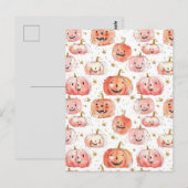 Carte Postale citrouille d'aquarelle motif (Devant / Derrière)